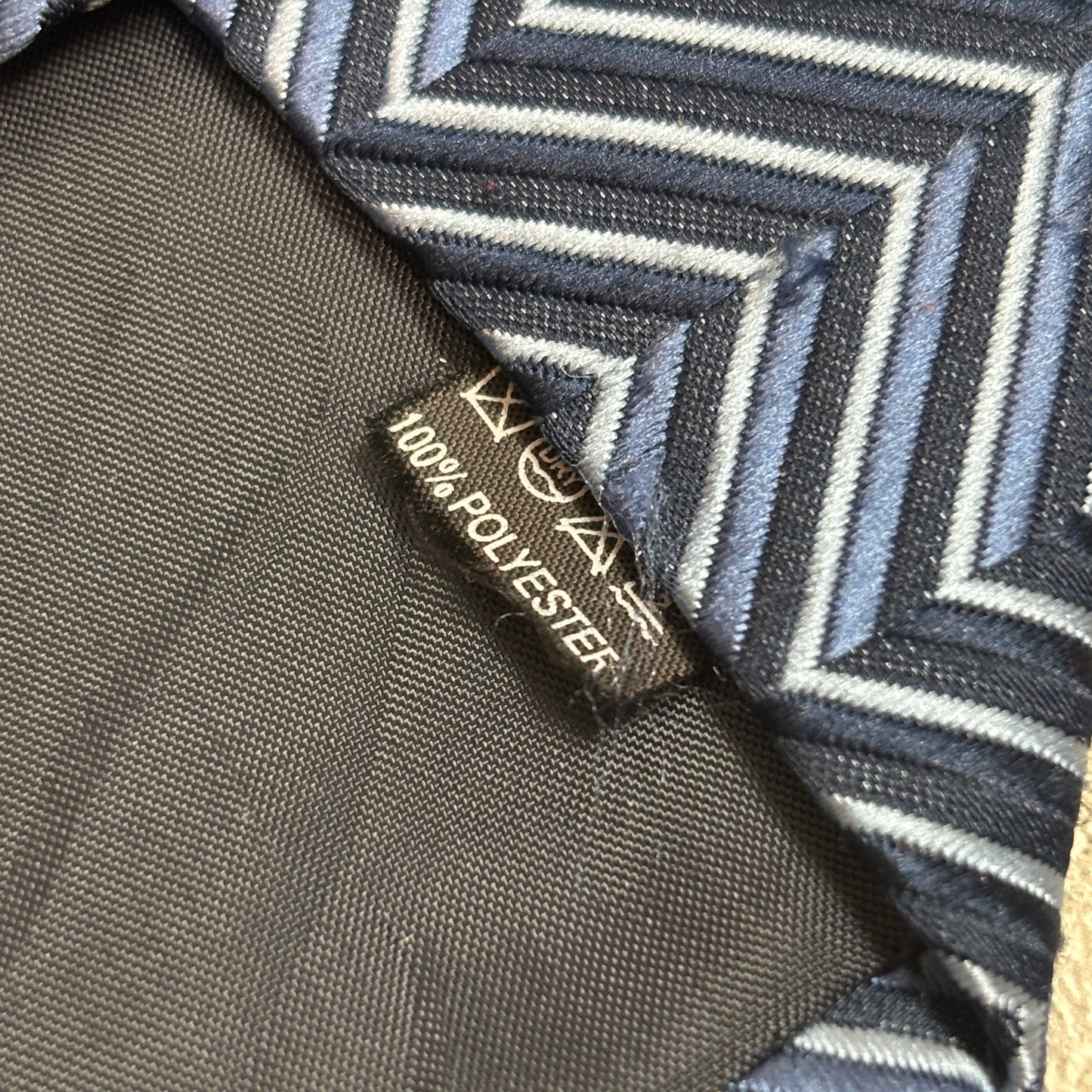 ワンタッチジップネクタイ青紺ストリートシックシティボーイ古着