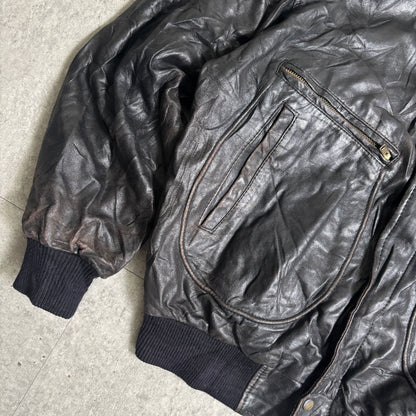 レザージャケットシティボーイコーデ古着