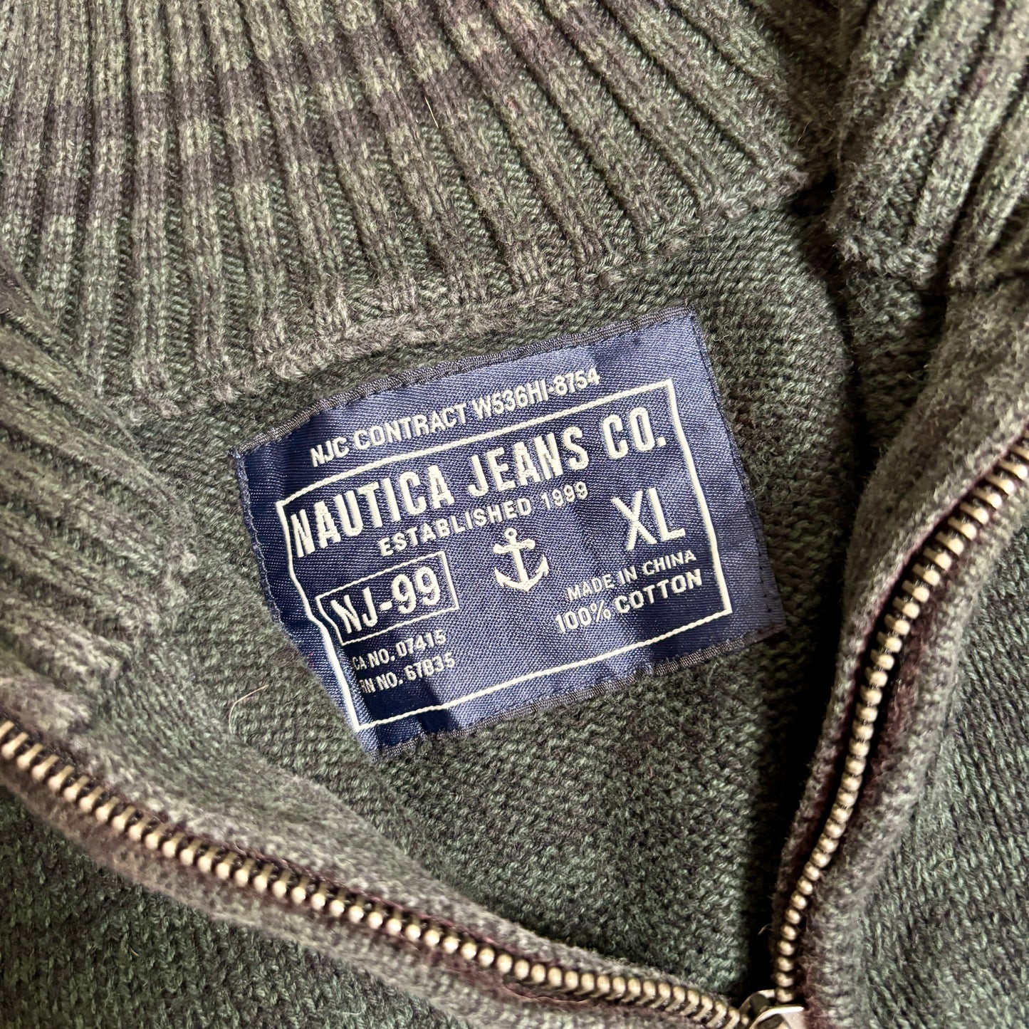 ハーフジップニットシティボーイコーデ古着