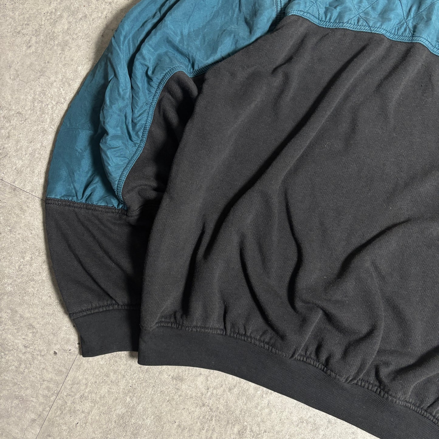 シルク切替スウェットストリートコーデ古着