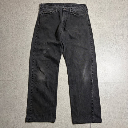 ジャガードニットブラックデニムコーデ古着