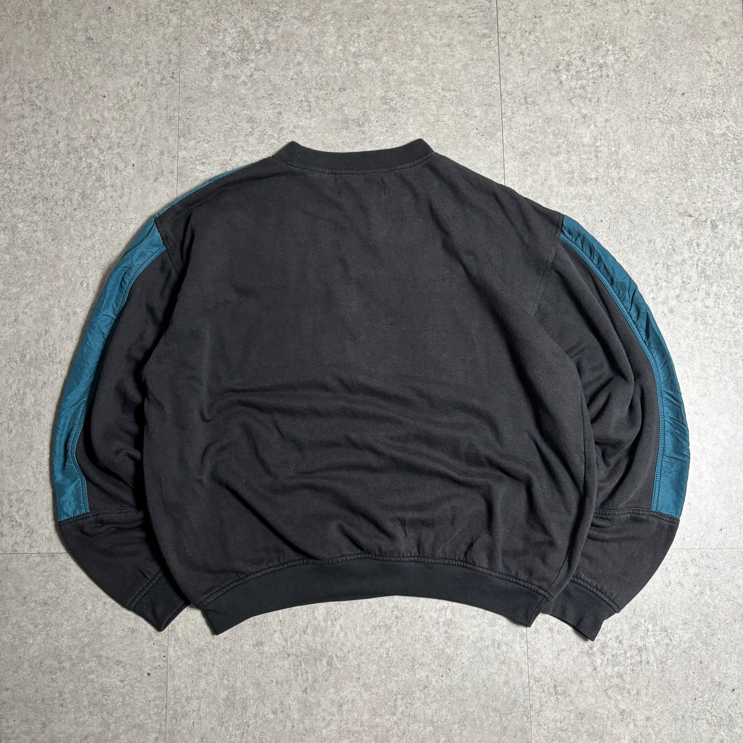 シルク切替スウェットストリートコーデ古着