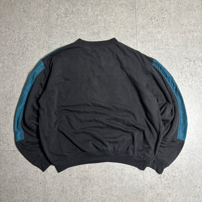 シルク切替スウェットストリートコーデ古着