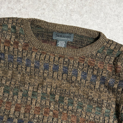 総柄ニットシティボーイコーデ古着デニム