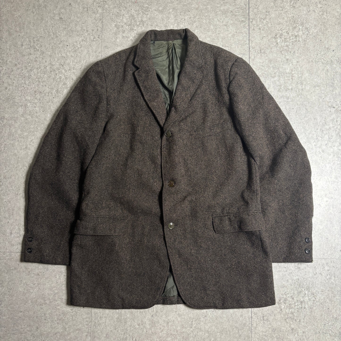 ハリスツィードシティボーイコーデ古着