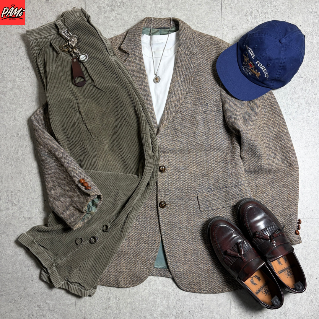 テーラードジャケットシティボーイコーデ古着