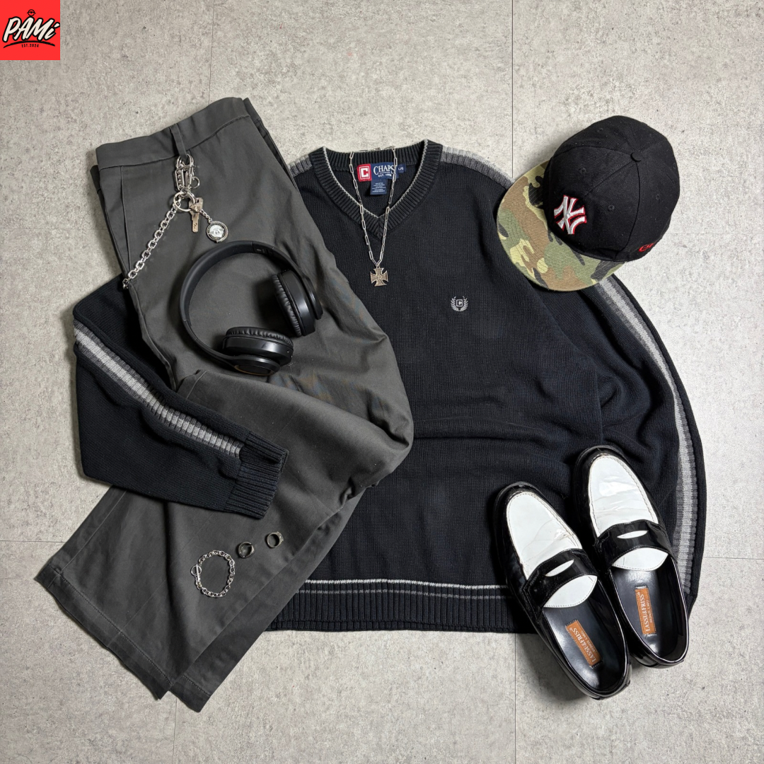 コットンニットシティボーイコーデ古着