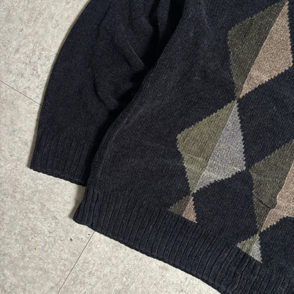 アーガイルニットシティボーイコーデ古着