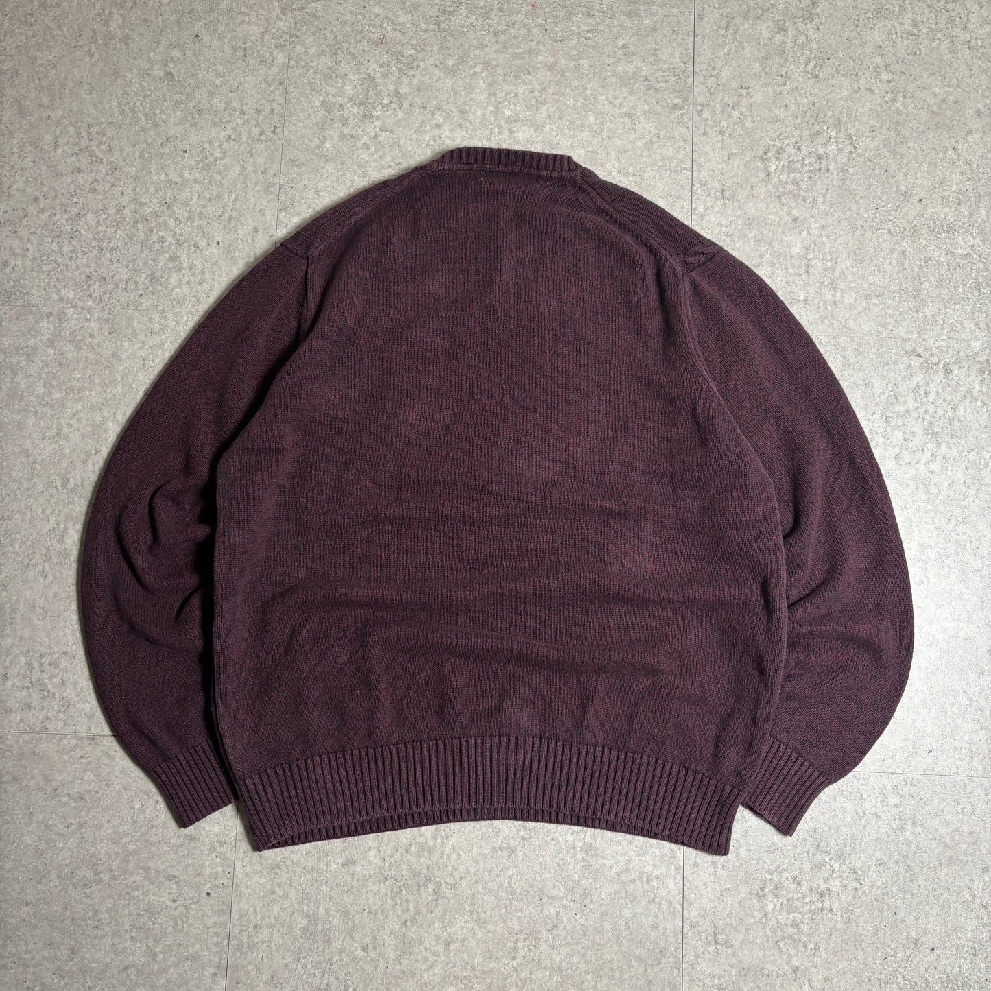 バーガンディニットシティボーイコーデ古着