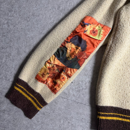 ゴッホプリントニットシティボーイコーデ古着