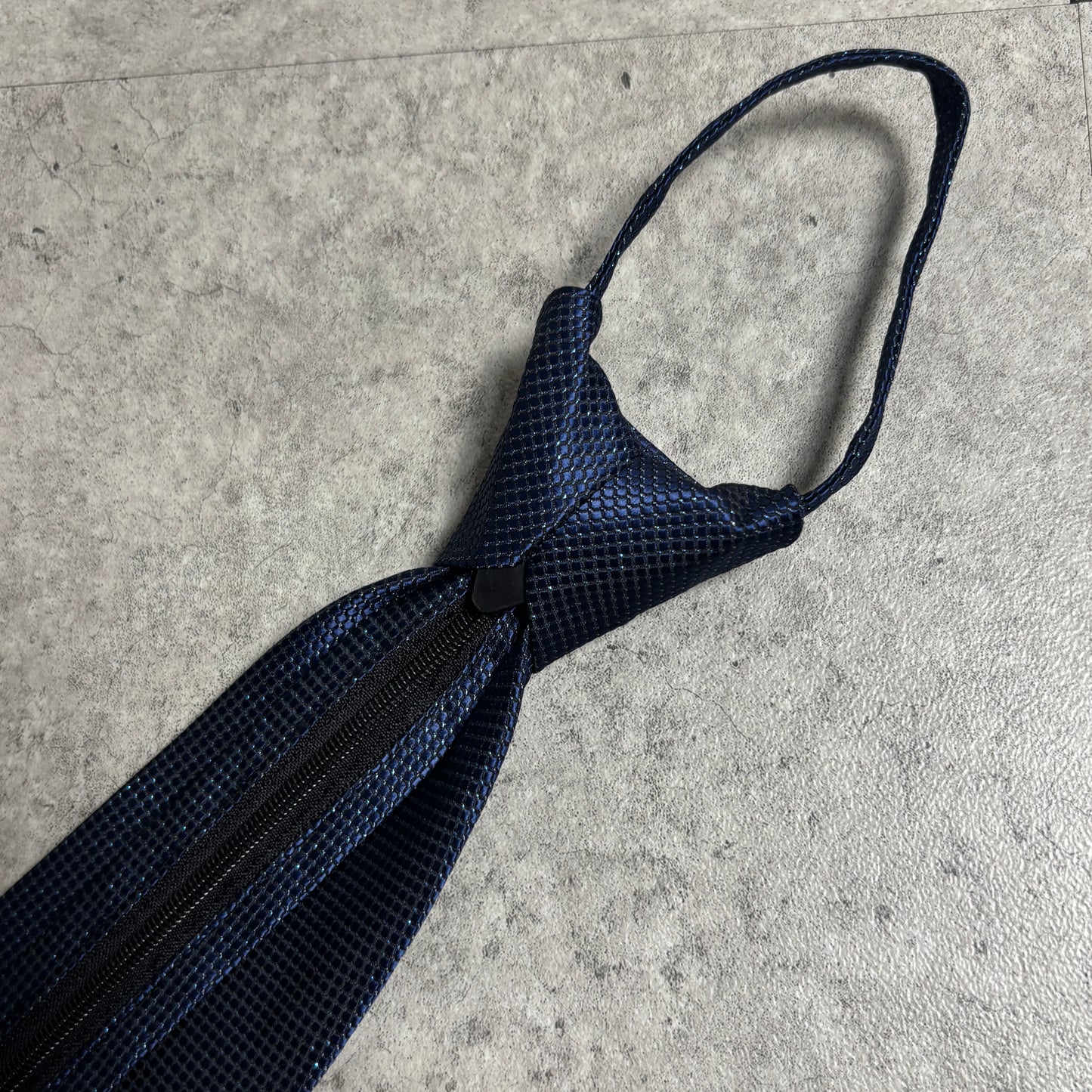 ワンタッチジップネクタイ紺ラメネイビーストリートシティボーイ古着