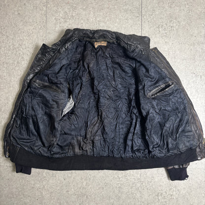 レザージャケットシティボーイコーデ古着