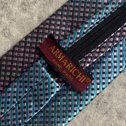 ワンタッチジップネクタイ青紫グラデーションストリートシティボーイ古着