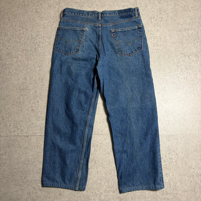 チェック柄コットンニットデニムコーデ古着