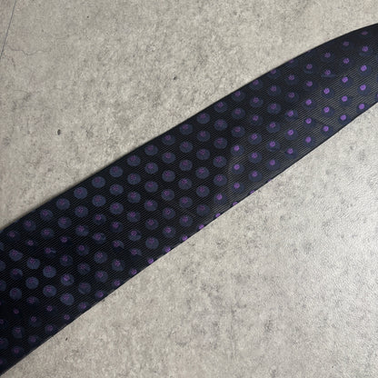 ワンタッチジップネクタイ黒紫ドット水玉ストリートシックシティボーイ古着
