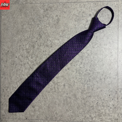 ワンタッチジップネクタイ紫スリムタイストリートシックシティボーイ古着