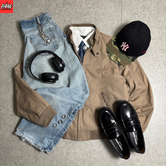 ドリズラージャケットシティボーイコーデ古着