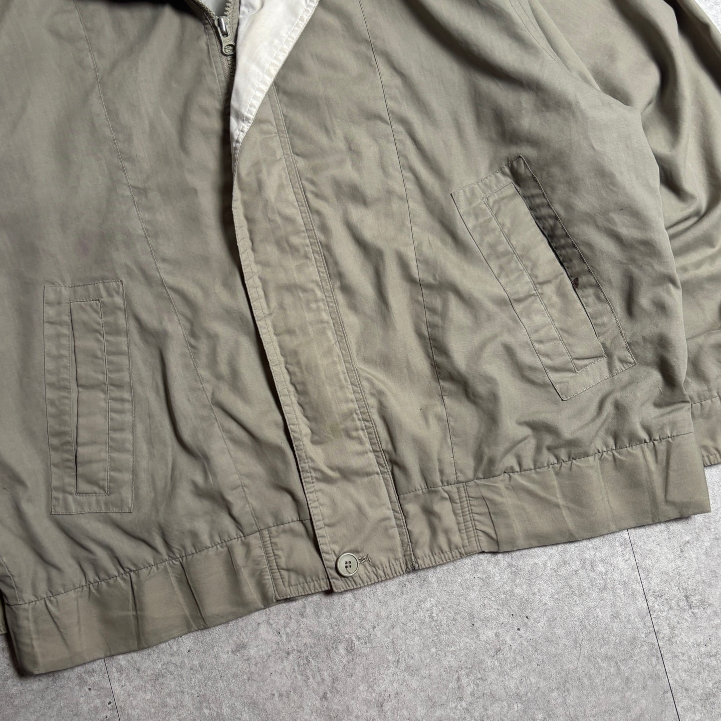 ハリントンジャケットベージュシティボーイコーデ古着