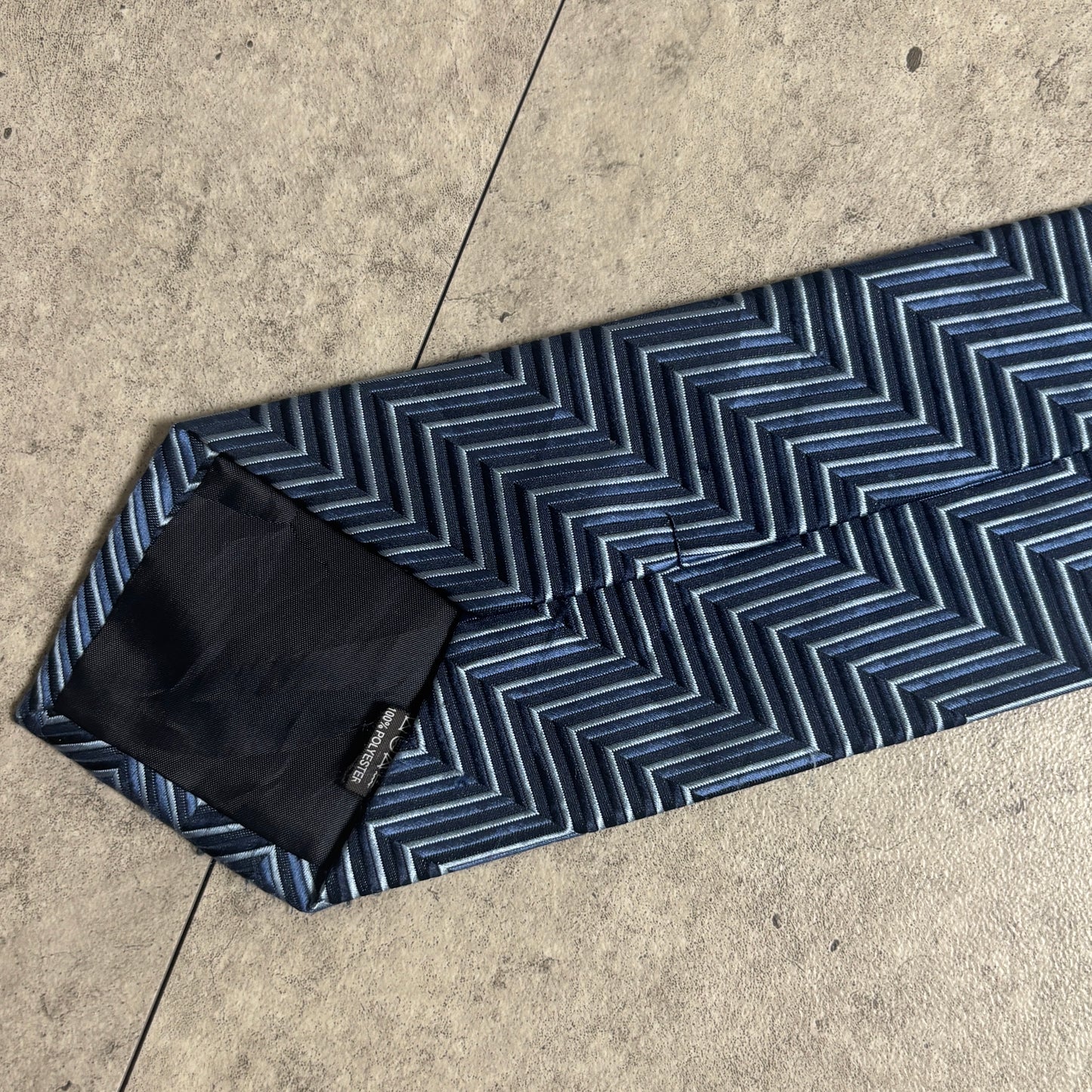 ワンタッチジップネクタイ青紺ストリートシックシティボーイ古着