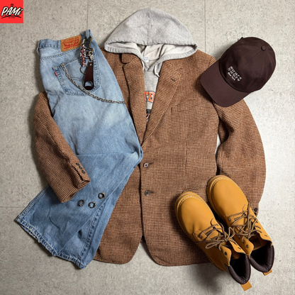 テーラードジャケットシティボーイコーデ古着