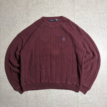 バーガンディニットミリタリーコーデ古着