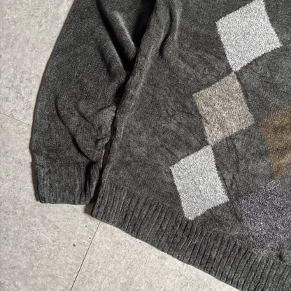 アーガイルニットシティボーイコーデ古着