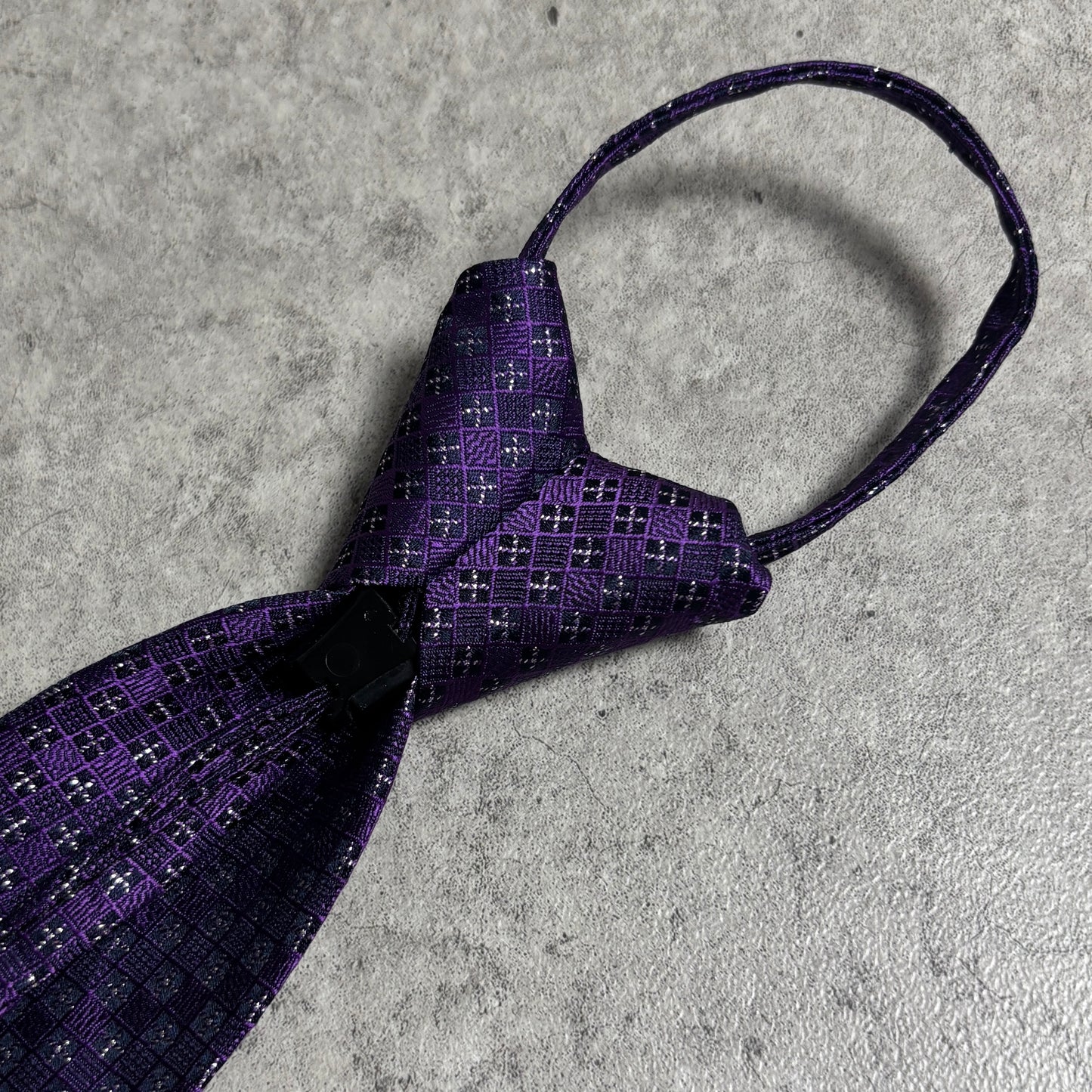 ワンタッチジップネクタイ紫スリムタイストリートシックシティボーイ古着