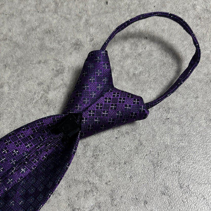 ワンタッチジップネクタイ紫スリムタイストリートシックシティボーイ古着