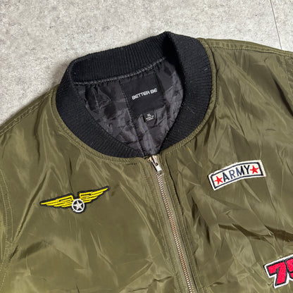 ワッペン付MA-1ストリートコーデ古着