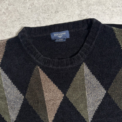 アーガイルニットシティボーイコーデ古着