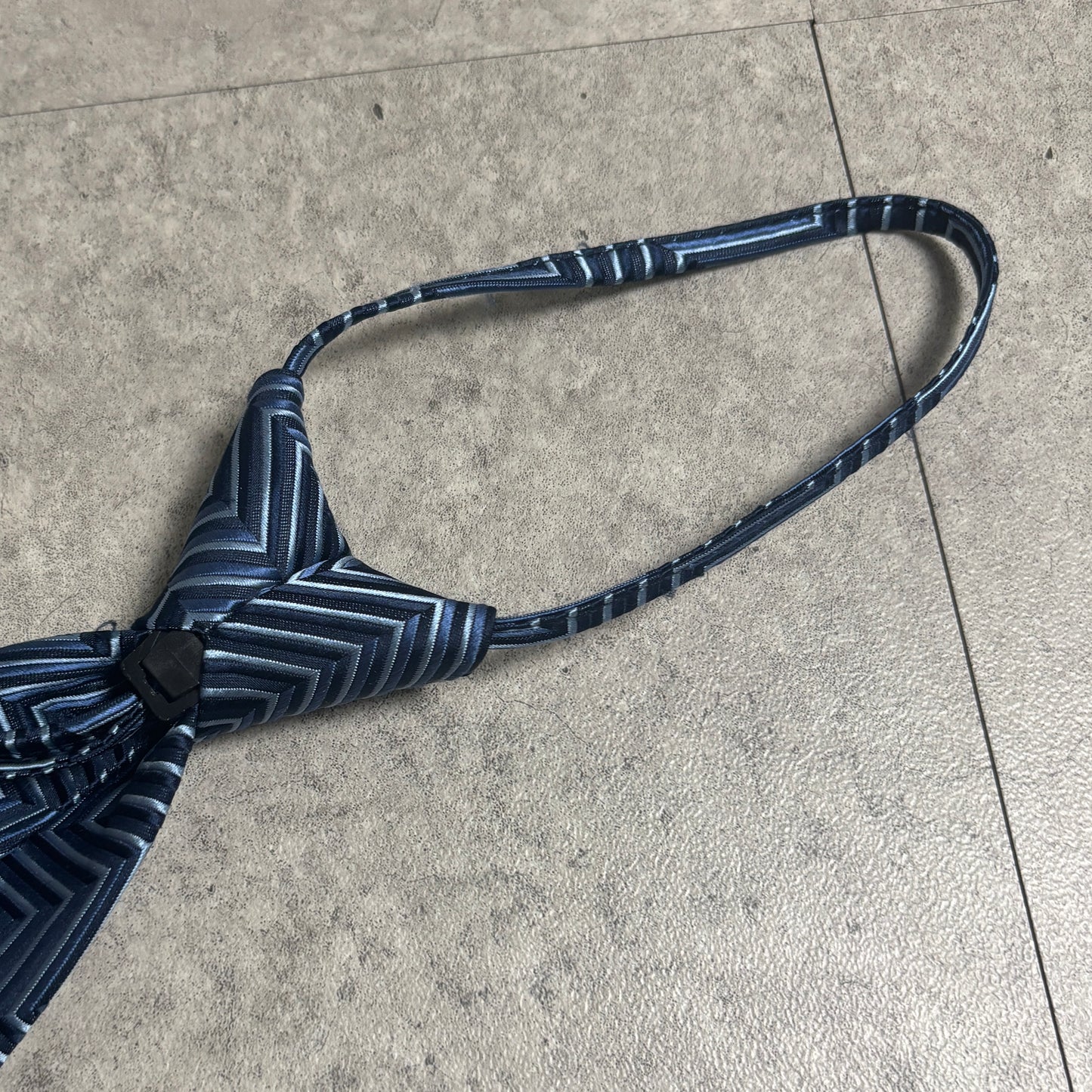 ワンタッチジップネクタイ青紺ストリートシックシティボーイ古着