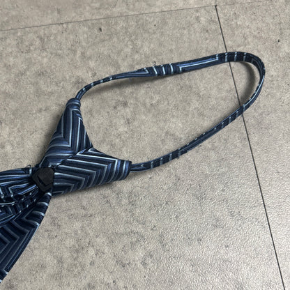 ワンタッチジップネクタイ青紺ストリートシックシティボーイ古着