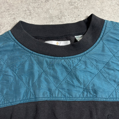 シルク切替スウェットストリートコーデ古着