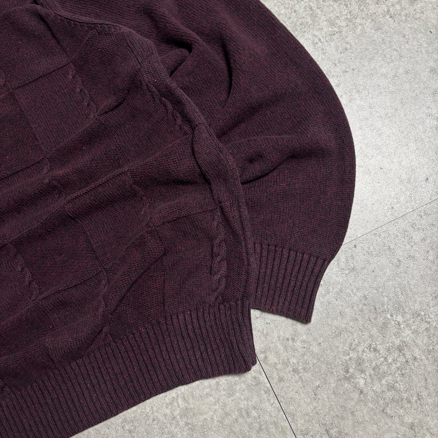 バーガンディニットシティボーイコーデ古着