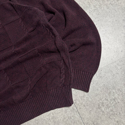 バーガンディニットシティボーイコーデ古着