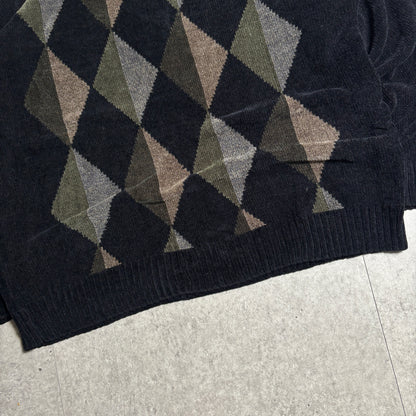 アーガイルニットシティボーイコーデ古着