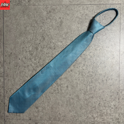 ワンタッチジップネクタイブルーストリートシティボーイ古着クラシック