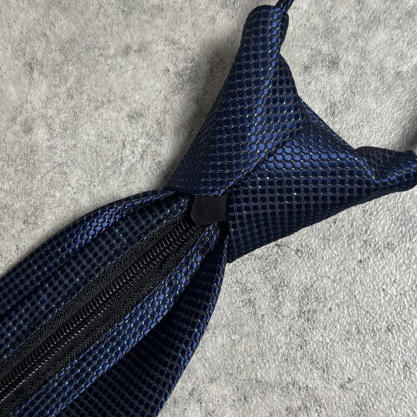 ワンタッチジップネクタイ紺ラメネイビーストリートシティボーイ古着