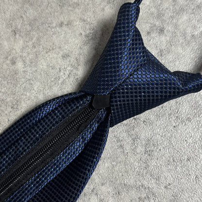ワンタッチジップネクタイ紺ラメネイビーストリートシティボーイ古着