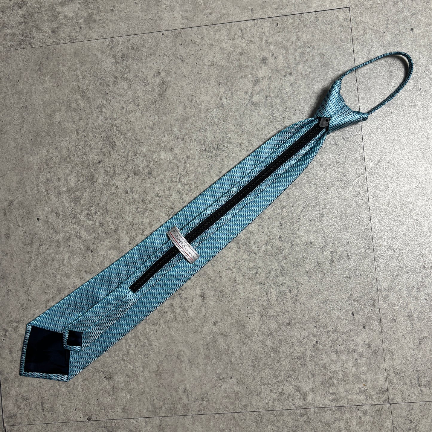 ワンタッチジップネクタイブルーストリートシティボーイ古着クラシック