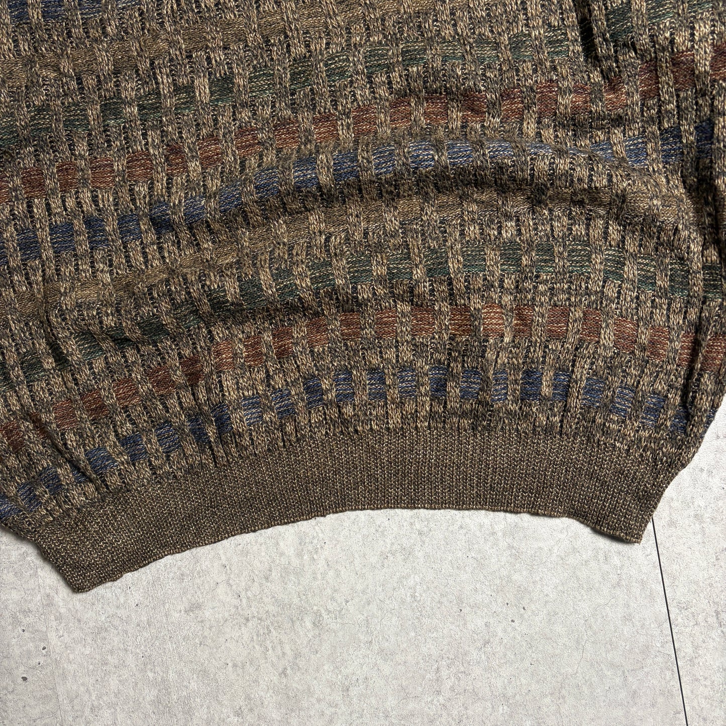 総柄ニットシティボーイコーデ古着デニム