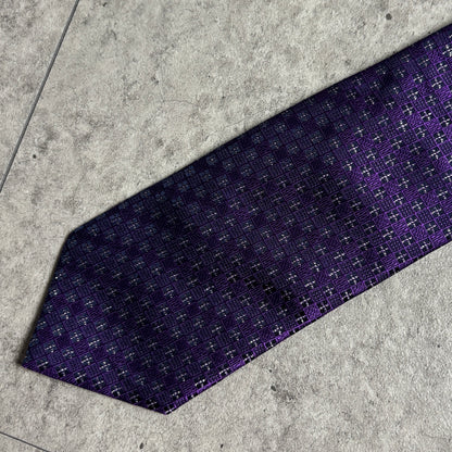 ワンタッチジップネクタイ紫スリムタイストリートシックシティボーイ古着