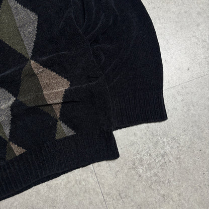 アーガイルニットシティボーイコーデ古着