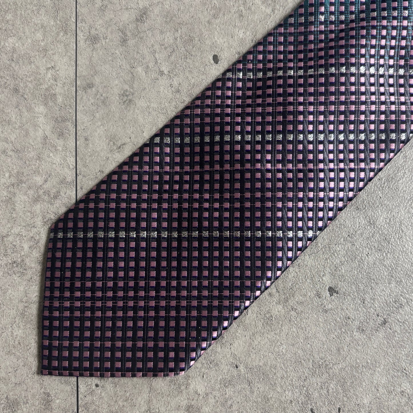 ワンタッチジップネクタイ青紫グラデーションストリートシティボーイ古着