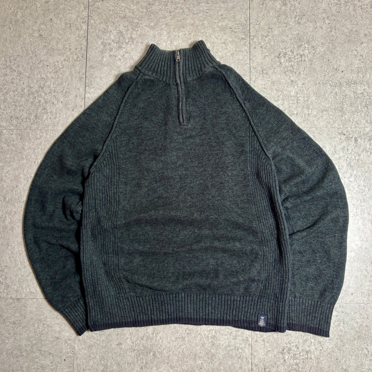 ハーフジップニットシティボーイコーデ古着