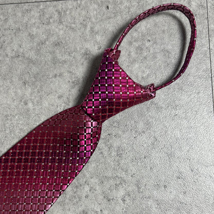 ワンタッチジップネクタイ濃ピンクグラデストリートシティボーイ古着