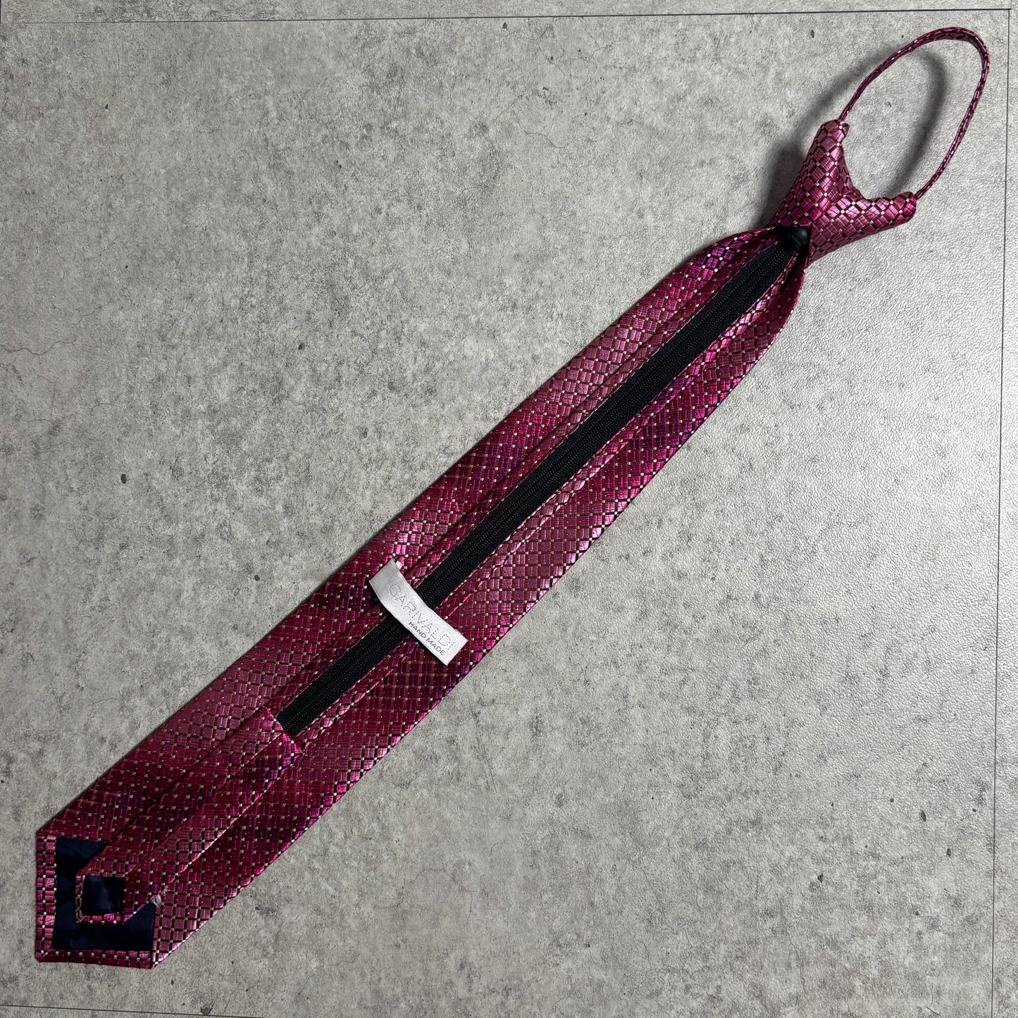 ワンタッチジップネクタイ濃ピンクグラデストリートシティボーイ古着