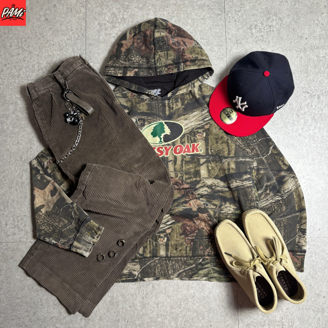 リアルツリーフーディーストリートコーデ古着