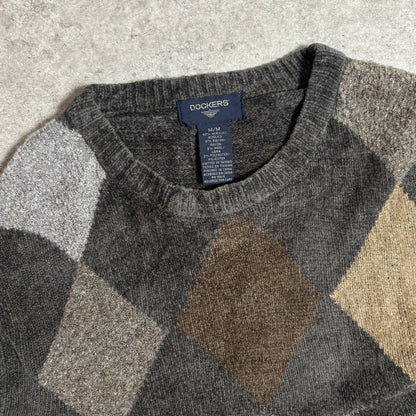 アーガイルニットシティボーイコーデ古着