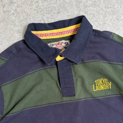 ラガーシャツシティボーイコーデ古着